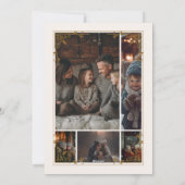 Fotocollage Elegant Gold Line Art Christmas Feestdagenkaart (Achterkant)