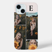 Fotocollage Elegant Monogram Blush Pink Case-Mate iPhone Case (Achterkant)