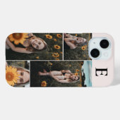 Fotocollage Elegant Monogram Blush Pink Case-Mate iPhone Case (Achterkant (horizontaal))