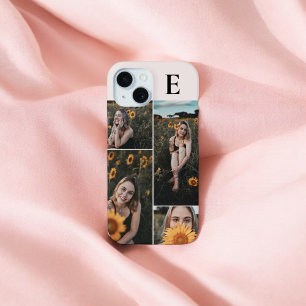 Fotocollage Elegant Monogram Blush Pink iPhone 15 Case