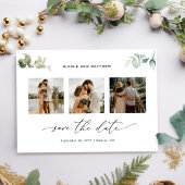 Fotocollage Elegante groene bruiloft Save The Date