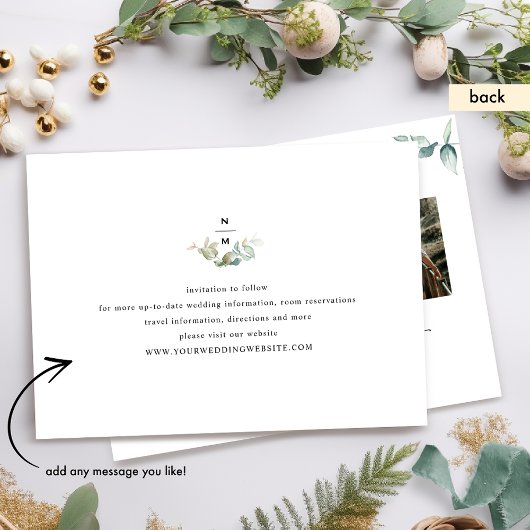 Fotocollage Elegante groene bruiloft Save The Date