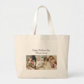 Fotocollage en bericht - gepersonaliseerd cadeau | grote tote bag (Voorkant)