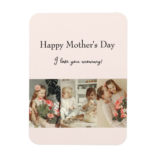 Fotocollage en bericht - gepersonaliseerd cadeau | magneet (Verticaal)