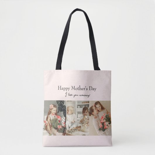 Fotocollage en bericht - gepersonaliseerd cadeau | tote bag (Voorkant)