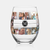 Fotocollage en monogram DIY Wijnglas Zonder Voet (Achterkant)
