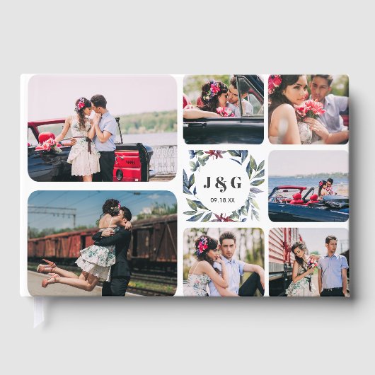 Fotocollage en -monogram | huwelijksgastenboek gastenboek (Voorkant)