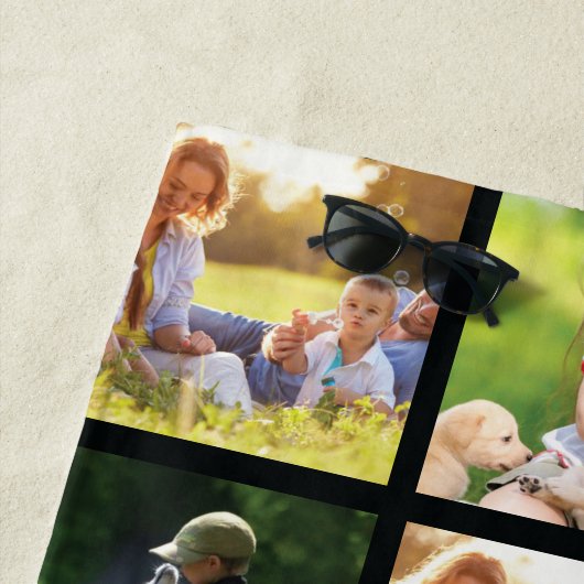 Fotocollage en tekstbadhanddoek personaliseren strandlaken (In situ)
