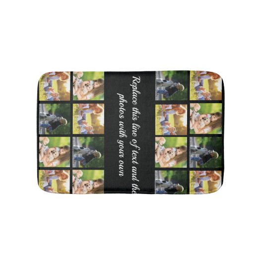 Fotocollage en tekstbadmat personaliseren badmat (Voorkant)