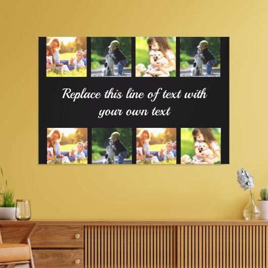 Fotocollage en tekstdeken personaliseren canvas afdruk (Insitu (Woonkamer))