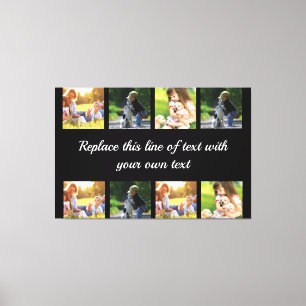 Fotocollage en tekstdeken personaliseren canvas afdruk