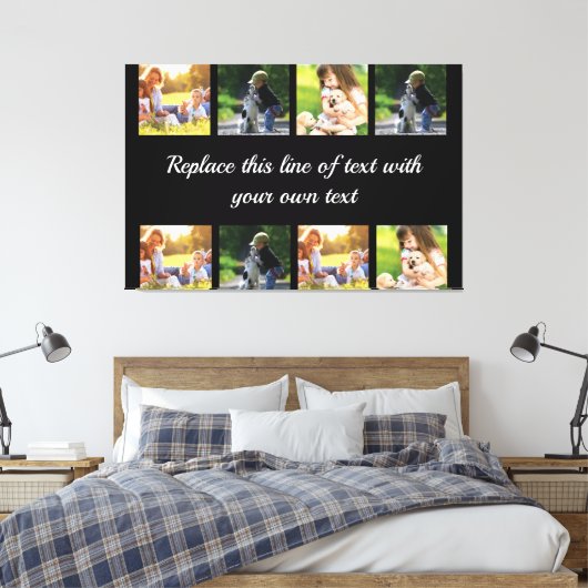 Fotocollage en tekstdeken personaliseren canvas afdruk (Insitu (Slaapkamer))