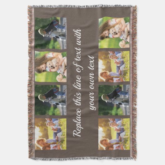 Fotocollage en tekstdeken personaliseren deken (Voorkant Verticaal)