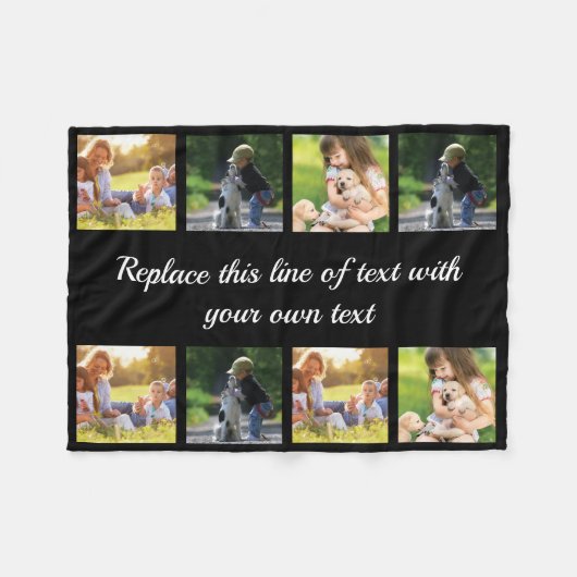 Fotocollage en tekstdeken personaliseren fleece deken (Voorkant (Horizontaal))