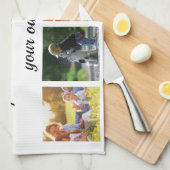 Fotocollage en tekstdeken personaliseren theedoek (Quarter Fold)