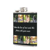 Fotocollage en tekstkolf personaliseren heupfles (Links)