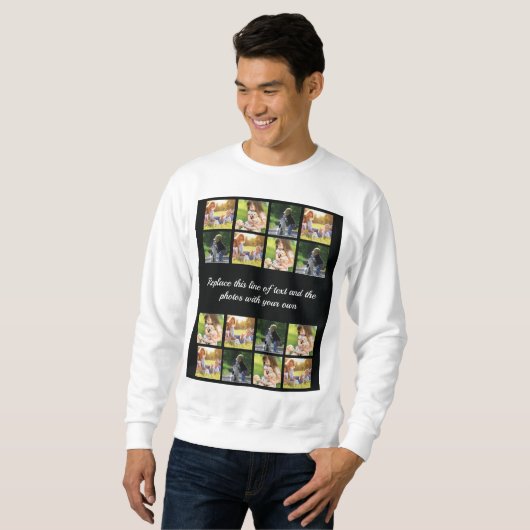 Fotocollage en tekstsweatshirt personaliseren trui (Voorkant volledig)