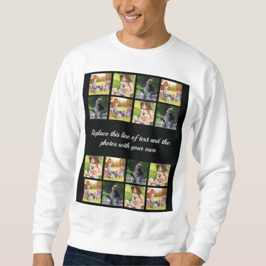 Fotocollage en tekstsweatshirt personaliseren trui (Voorkant)
