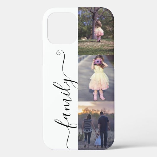 Fotocollage Familie Foto's Sjabloon Calligrafie Case-Mate iPhone Case (Achterkant)
