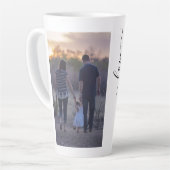 Fotocollage Familie Foto's Sjabloon Calligrafie Latte Mok (Linkerhoek)