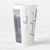 Fotocollage Familie Foto's Sjabloon Calligrafie Latte Mok (Voorkant)