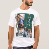 Fotocollage familie modern gepersonaliseerd kerstf t-shirt (Voorkant)