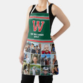 Fotocollage Familie Monogrammed Rood Groen Schort (Insitu)