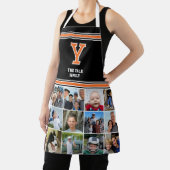 Fotocollage Familie Monogrammed Sinaasappel Zwart Schort (Insitu)