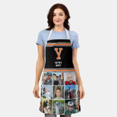 Fotocollage Familie Monogrammed Sinaasappel Zwart Schort (Gedragen)