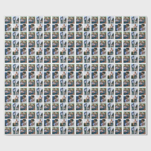Fotocollage familie personaliseer deze Sjabloon Cadeaupapier (Vlak)