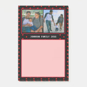 Fotocollage Familie Persoonlijk Rood Hart & Naam Post-it® Notes (Voorkant)