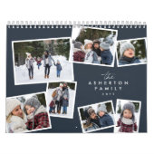 Fotocollage familie scrapbook navy blue kalender (Hoes)