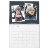 Fotocollage familie scrapbook navy blue kalender (Jan 2026)