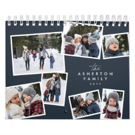 Fotocollage familie scrapbook navy blue kalender