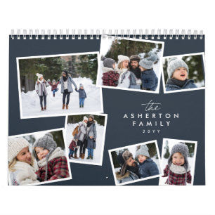 Fotocollage familie scrapbook navy blue kalender