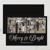 Fotocollage Familie Vrolijk & Helder Kerstmis Feestdagenkaart (Voorkant / Achterkant)