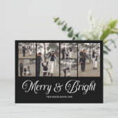 Fotocollage Familie Vrolijk & Helder Kerstmis Feestdagenkaart (Staand voorkant)