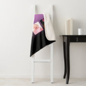 Fotocollage familie zwart violet roze monogramma sherpa deken (In situ)