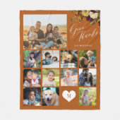Fotocollage familienaam geven bedankt Thanksgiving Fleece Deken (Voorkant)
