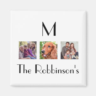 Fotocollage familienaam initiaal sjabloon magneet