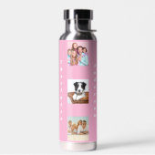 Fotocollage familienaam roze waterfles (Links)