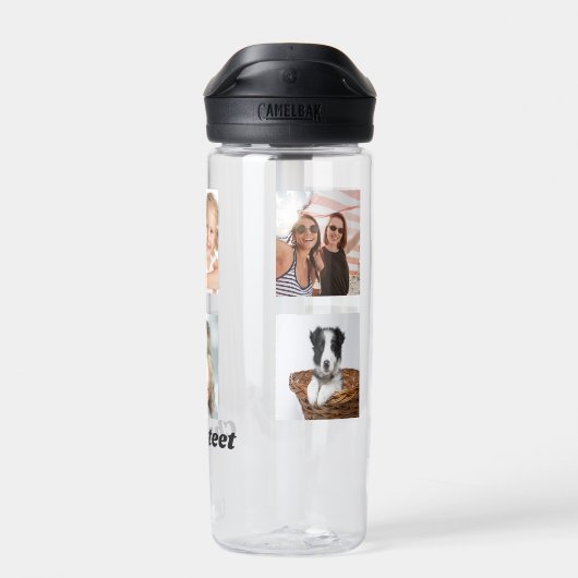 Fotocollage familienaam waterfles (Achterkant)