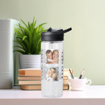 Fotocollage familienaam waterfles<br><div class="desc">Personaliseer en voeg uw eigen foto's van familie,  6 foto's. Voeg jouw naam en familienaam,  zwarte letters toe.</div>