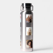 Fotocollage familienaam zwart waterfles (Achterkant)