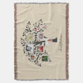 Fotocollage Familiestamboom Sjabloon Persoonlijk Deken (Voorkant Verticaal)