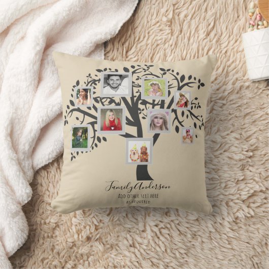Fotocollage Familiestamboom Sjabloon Persoonlijk Kussen (Deken)