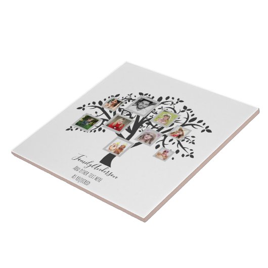 Fotocollage Familiestamboom Sjabloon Persoonlijk Tegeltje (Zijkant)