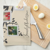 Fotocollage Familiestamboom Sjabloon Persoonlijk Theedoek (Quarter Fold)