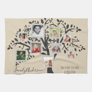 Fotocollage Familiestamboom Sjabloon Persoonlijk Theedoek