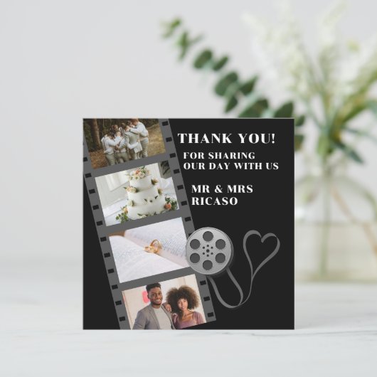 Fotocollage filmstrook Dank u kaart (Staand voorkant)